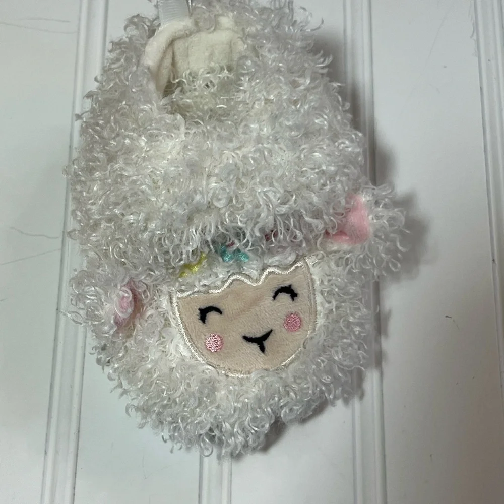 White Lamb Baby Girl Booties Size 2 Adorable